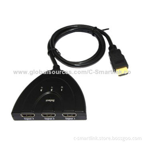 HDMI Switch with 3 x 1/Pigtail, 0.16m, CE, FCC, RoHS Marks